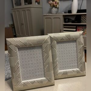 Geometric Silver Photo Frame Set
